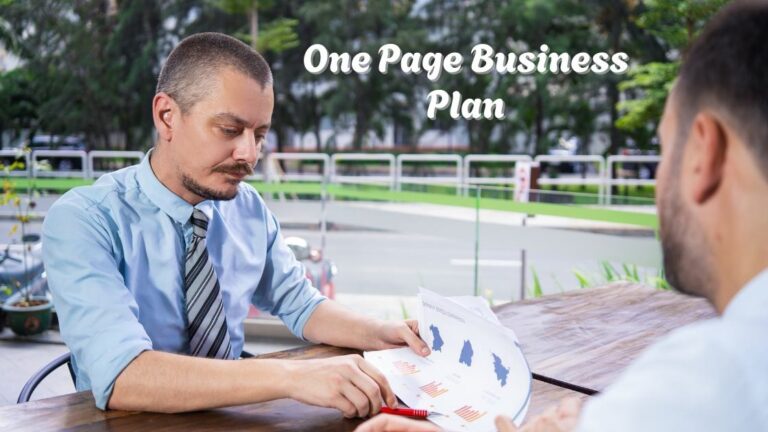 one page business plan